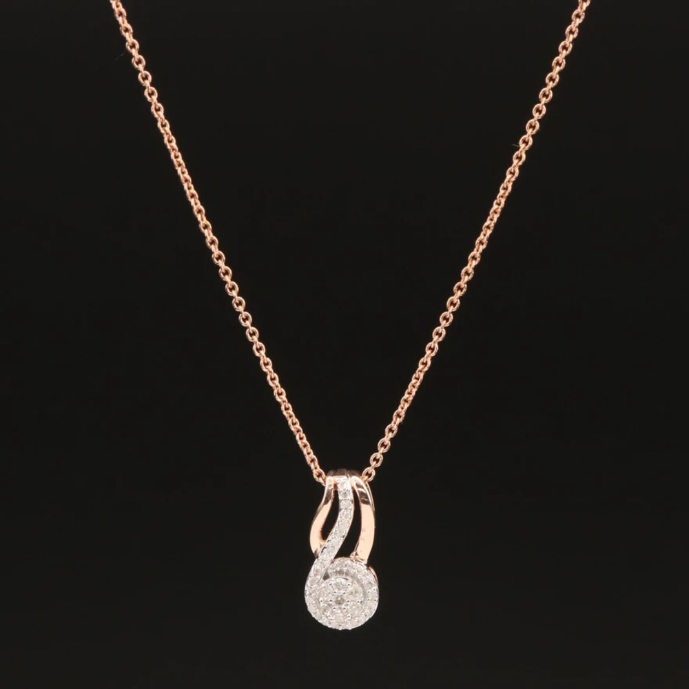 Sterling Diamond Pendant Necklace - Picture 2 of 8